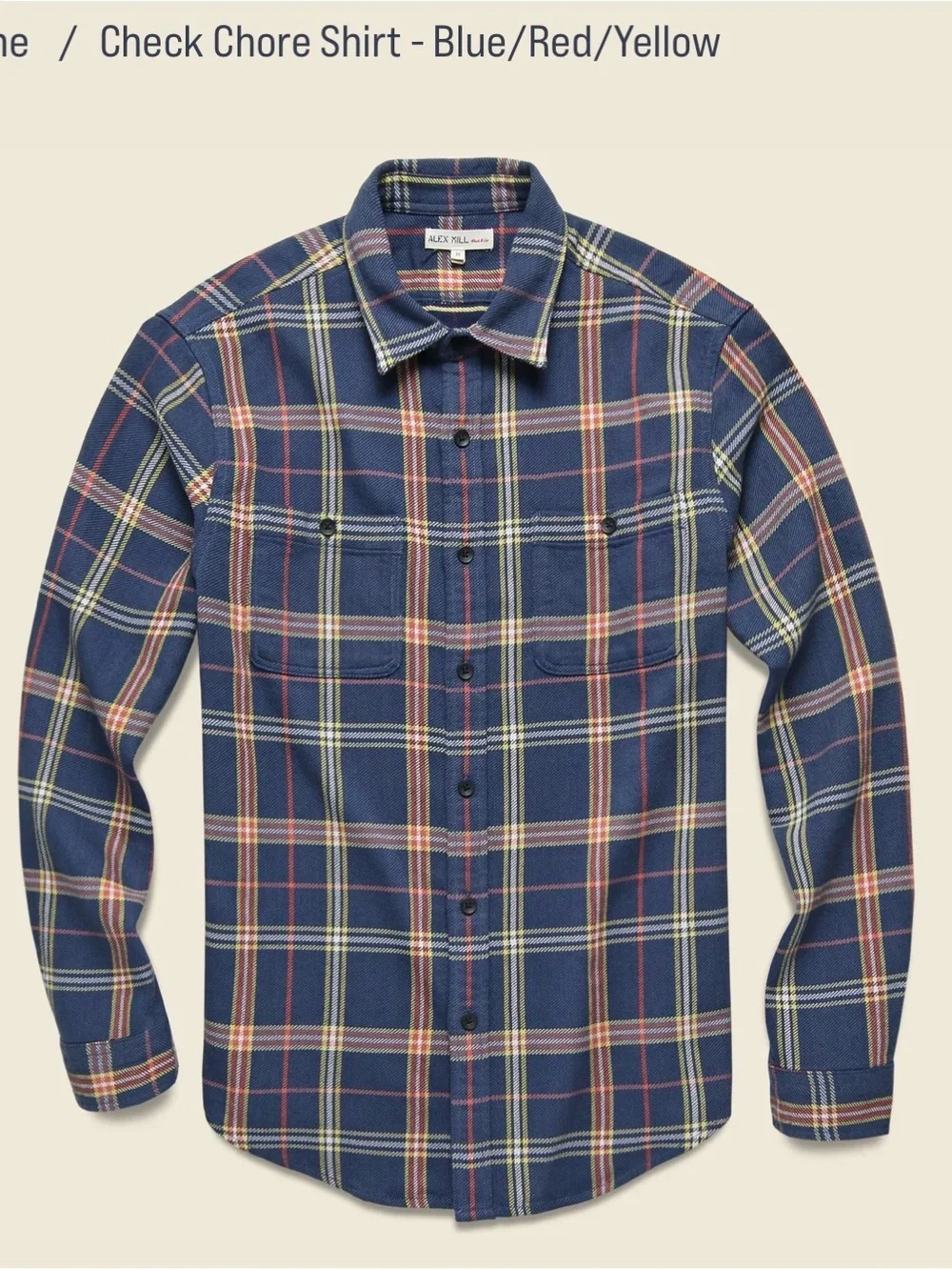 Alex Mill Check Chore Shirt - Blue/Red/Yellow